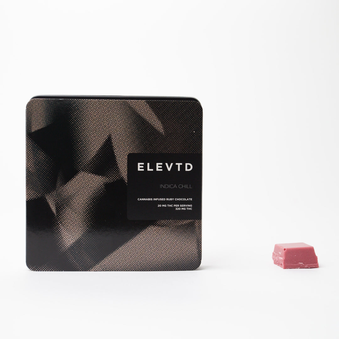 ELEVTD THC INDICA CHILL RUBY CALLEBAUT CHOCOLATE | 320MG EDIBLES