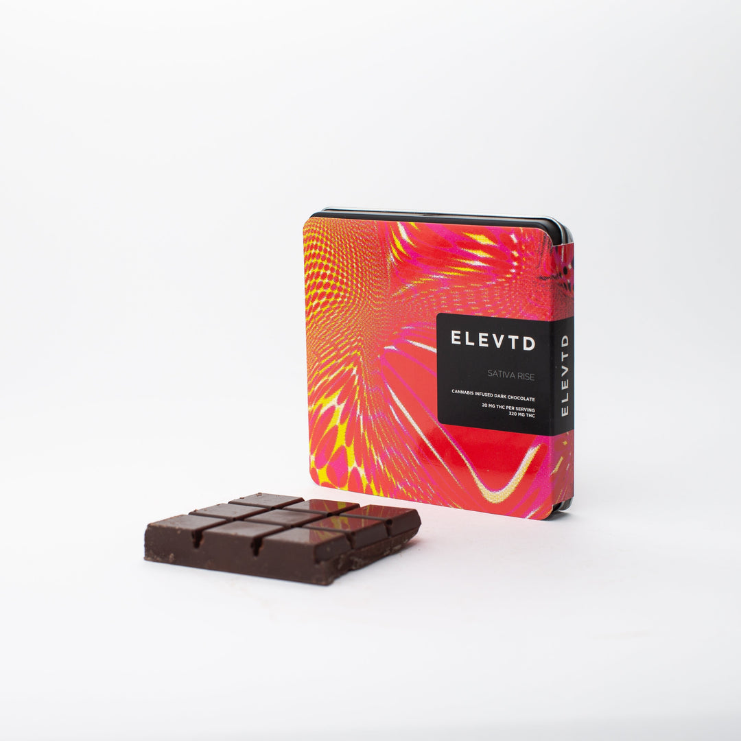 CHOCOLAT NOIR SATIVA RISE À TENEUR ÉLEVÉE EN THC DE CALLEBAUT | ALIMENTS 320 MG 