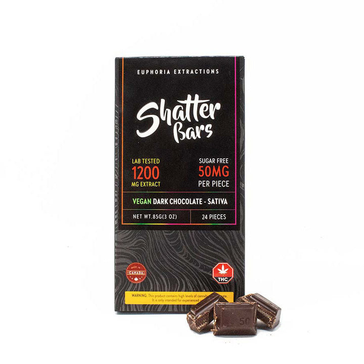 EUPHORIA EXTRACTIONS BARRES DE CHOCOLAT NOIR SANS SUCRE VÉGÉTALES AU THC | 250MG-1200 ALIMENTS 