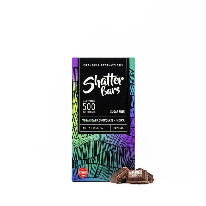 EUPHORIA EXTRACTIONS THC VEGAN SUGAR FREE DARK CHOCOLATE SHATTER BARS | 250MG-1200 EDIBLES