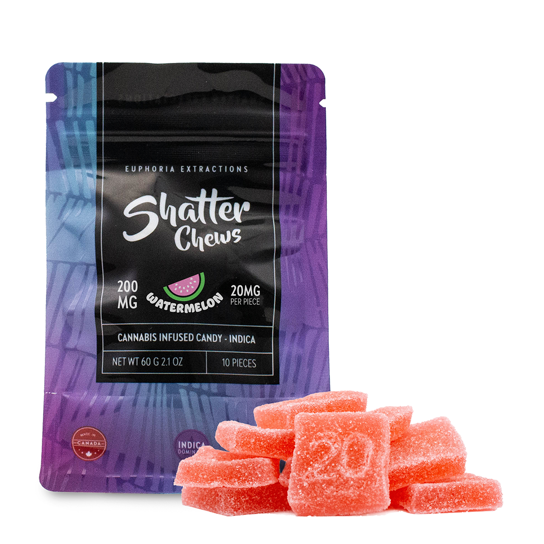 EUPHORIA EXTRACTIONS THC SHATTER CHEWS SNACK PACK GUMMIES | 200MG EDIBLES