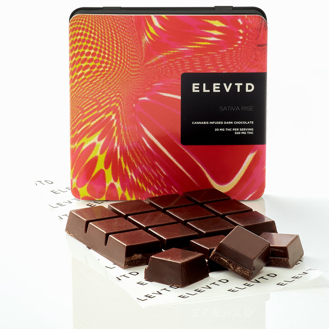 CHOCOLAT NOIR SATIVA RISE À TENEUR ÉLEVÉE EN THC DE CALLEBAUT | ALIMENTS 320 MG 